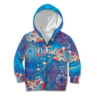 Happy Diwali Festival Kid Hoodie Diya Lamp Rangoli With Polynesian Pattern