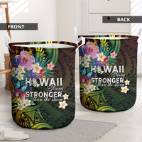 Hawaii Strong Laundry Basket Polynesian Tribal Tropical Flowers