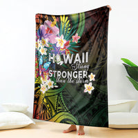 Hawaii Strong Blanket Polynesian Tribal Tropical Flowers