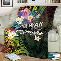 Hawaii Strong Blanket Polynesian Tribal Tropical Flowers