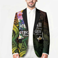 Hawaii Strong Blazer Polynesian Tribal Tropical Flowers