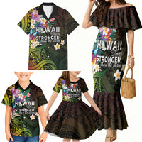 Hawaii Strong Family Matching Mermaid Dress and Hawaiian Shirt Polynesian Tribal Tropical Flowers