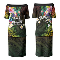 Hawaii Strong Family Matching Puletasi and Hawaiian Shirt Polynesian Tribal Tropical Flowers