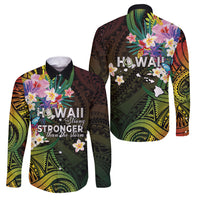 Hawaii Strong Family Matching Tank Maxi Dress and Hawaiian Shirt Polynesian Tribal Tropical Flowers