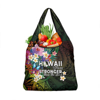 Hawaii Strong Grocery Bag Polynesian Tribal Tropical Flowers