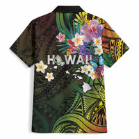 Hawaii Strong Hawaiian Shirt Polynesian Tribal Tropical Flowers