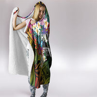 Hawaii Strong Hooded Blanket Polynesian Tribal Tropical Flowers
