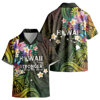 Hawaii Strong Kid Hawaiian Shirt Polynesian Tribal Tropical Flowers