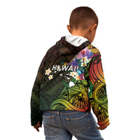 Hawaii Strong Kid Hoodie Polynesian Tribal Tropical Flowers