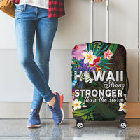 Hawaii Strong Luggage Cover Polynesian Tribal Tropical Flowers