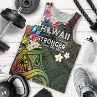 Hawaii Strong Men Tank Top Polynesian Tribal Tropical Flowers