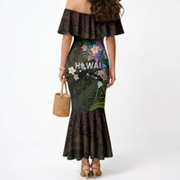 Hawaii Strong Mermaid Dress Polynesian Tribal Tropical Flowers