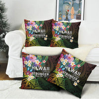 Hawaii Strong Pillow Cover Polynesian Tribal Tropical Flowers
