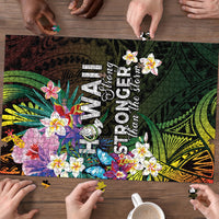 Hawaii Strong Puzzle Polynesian Tribal Tropical Flowers