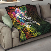 Hawaii Strong Quilt Polynesian Tribal Tropical Flowers