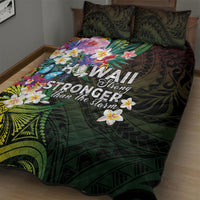 Hawaii Strong Quilt Bed Set Polynesian Tribal Tropical Flowers