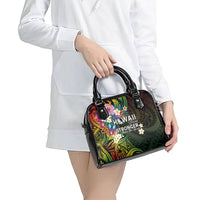 Hawaii Strong Shoulder Handbag Polynesian Tribal Tropical Flowers