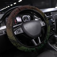 Hawaii Strong Steering Wheel Cover Polynesian Tribal Tropical Flowers