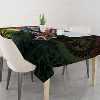 Hawaii Strong Tablecloth Polynesian Tribal Tropical Flowers