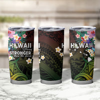Hawaii Strong Tumbler Cup Polynesian Tribal Tropical Flowers