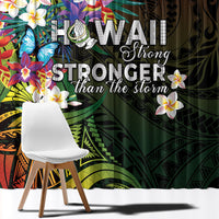 Hawaii Strong Window Curtain Polynesian Tribal Tropical Flowers