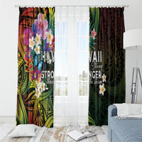 Hawaii Strong Window Curtain Polynesian Tribal Tropical Flowers