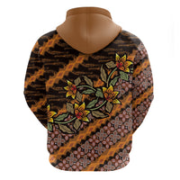 Indonesian Batik Motifs Pattern Floral Art Orange Hoodie