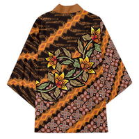 Indonesian Batik Motifs Pattern Floral Art Orange Kimono