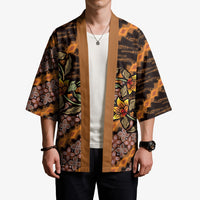 Indonesian Batik Motifs Pattern Floral Art Orange Kimono