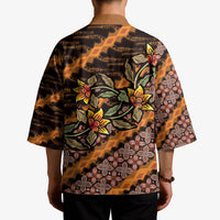 Indonesian Batik Motifs Pattern Floral Art Orange Kimono