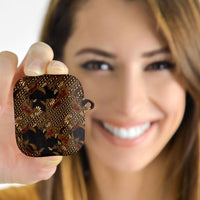 Indonesian Parang Batik AirPods Case Brown Gold Floral Pattern