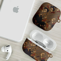 Indonesian Parang Batik AirPods Case Brown Gold Floral Pattern