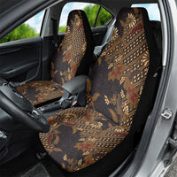 Indonesian Parang Batik Car Seat Cover Brown Gold Floral Pattern