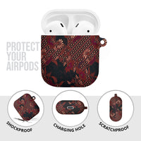 Indonesian Parang Batik AirPods Case Red Floral Pattern