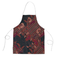 Indonesian Parang Batik Apron Red Floral Pattern