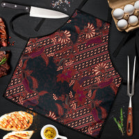 Indonesian Parang Batik Apron Red Floral Pattern