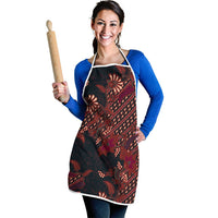 Indonesian Parang Batik Apron Red Floral Pattern