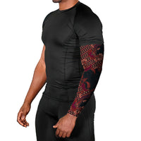 Indonesian Parang Batik Arm Sleeves Red Floral Pattern