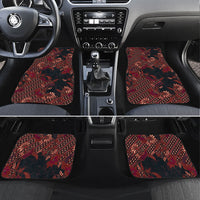 Indonesian Parang Batik Car Mats Red Floral Pattern