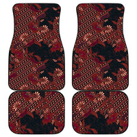 Indonesian Parang Batik Car Mats Red Floral Pattern