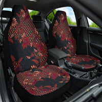 Indonesian Parang Batik Car Seat Cover Red Floral Pattern