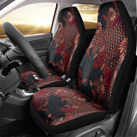 Indonesian Parang Batik Car Seat Cover Red Floral Pattern