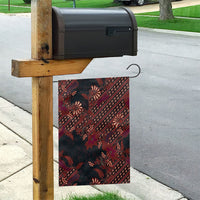 Indonesian Parang Batik Garden Flag Red Floral Pattern