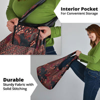 Indonesian Parang Batik Grocery Bag Red Floral Pattern