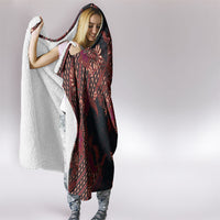 Indonesian Parang Batik Hooded Blanket Red Floral Pattern