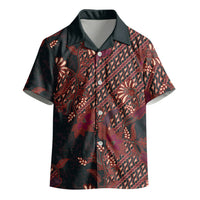 Indonesian Parang Batik Kid Hawaiian Shirt Red Floral Pattern