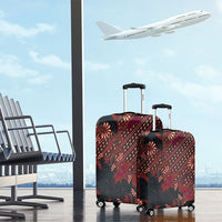 Indonesian Parang Batik Luggage Cover Red Floral Pattern
