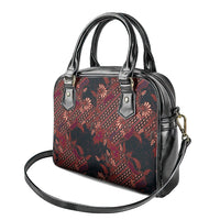 Indonesian Parang Batik Shoulder Handbag Red Floral Pattern