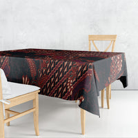 Indonesian Parang Batik Tablecloth Red Floral Pattern