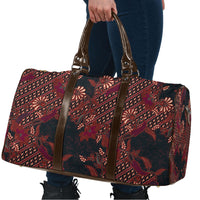 Indonesian Parang Batik Travel Bag Red Floral Pattern